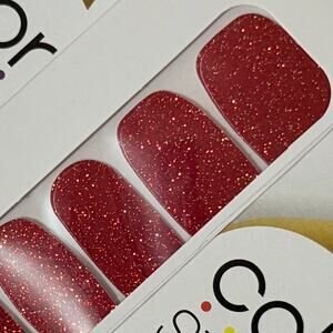 New Color Street “A-Lister” Sparkling Red Glitter Nail Strips
